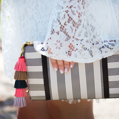 White Lace Dress + a Pop of Color