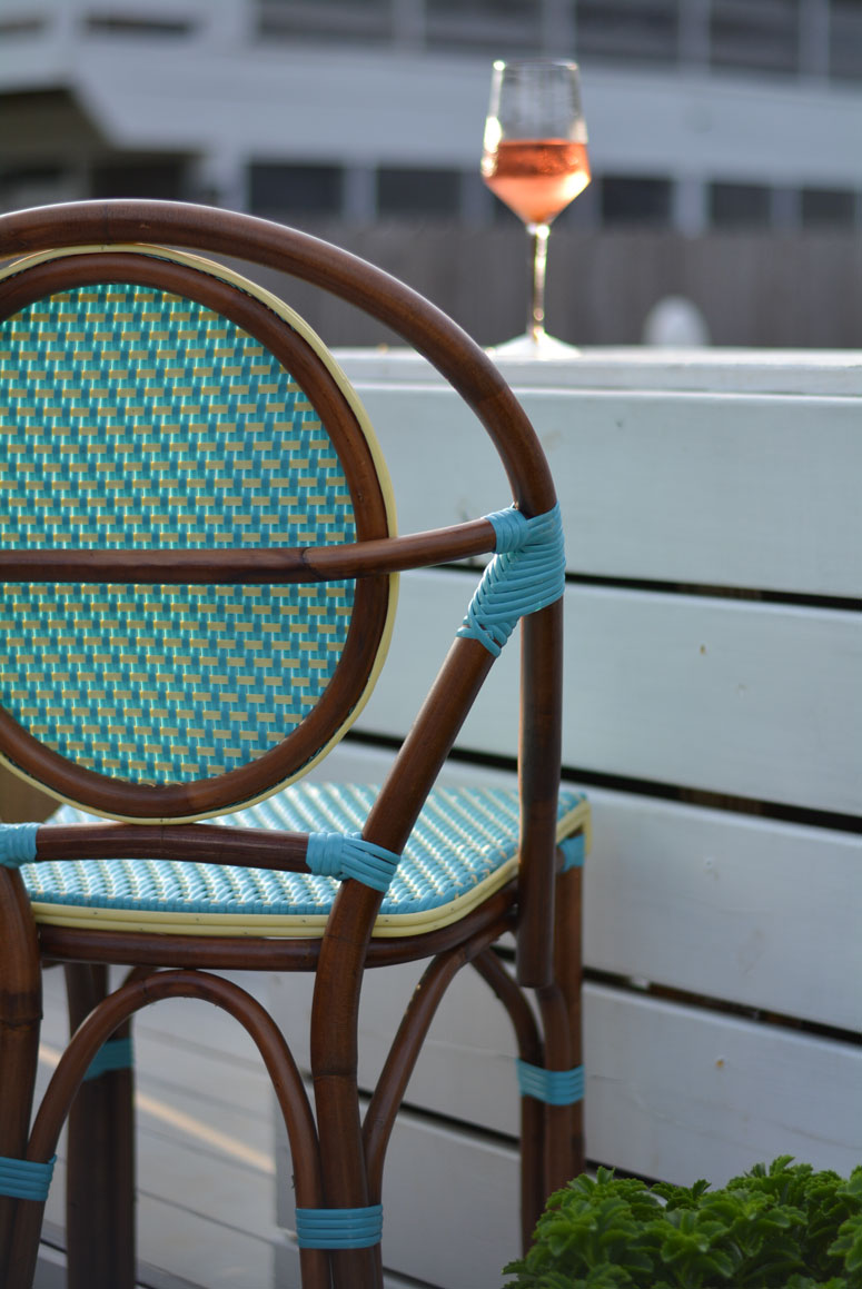 Teal bistro chair