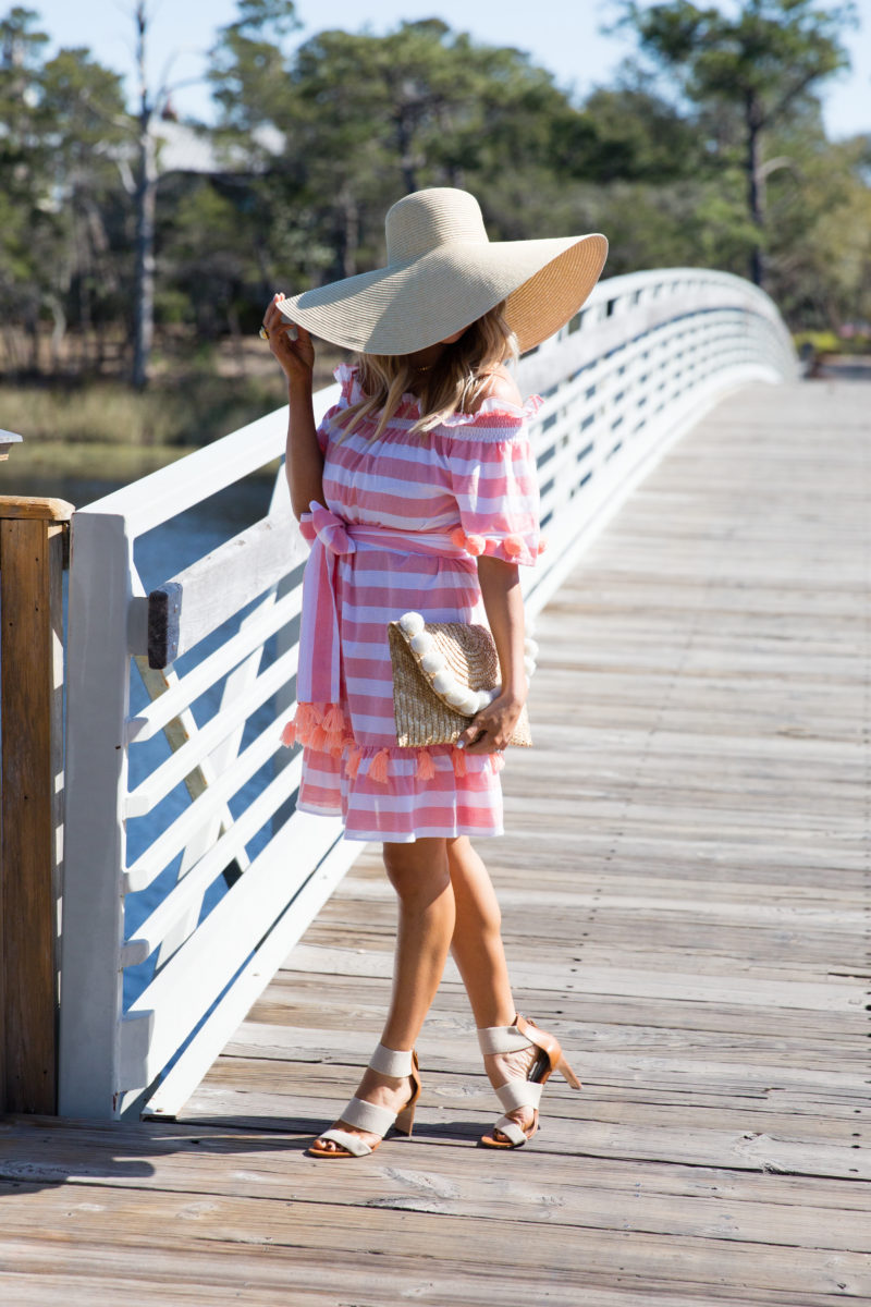 Pink Pom and Stripe Sundress