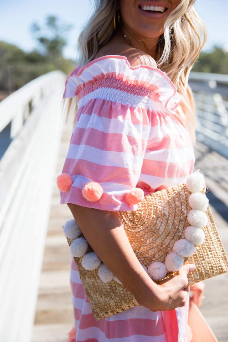 Pink Pom and Stripe Sundress