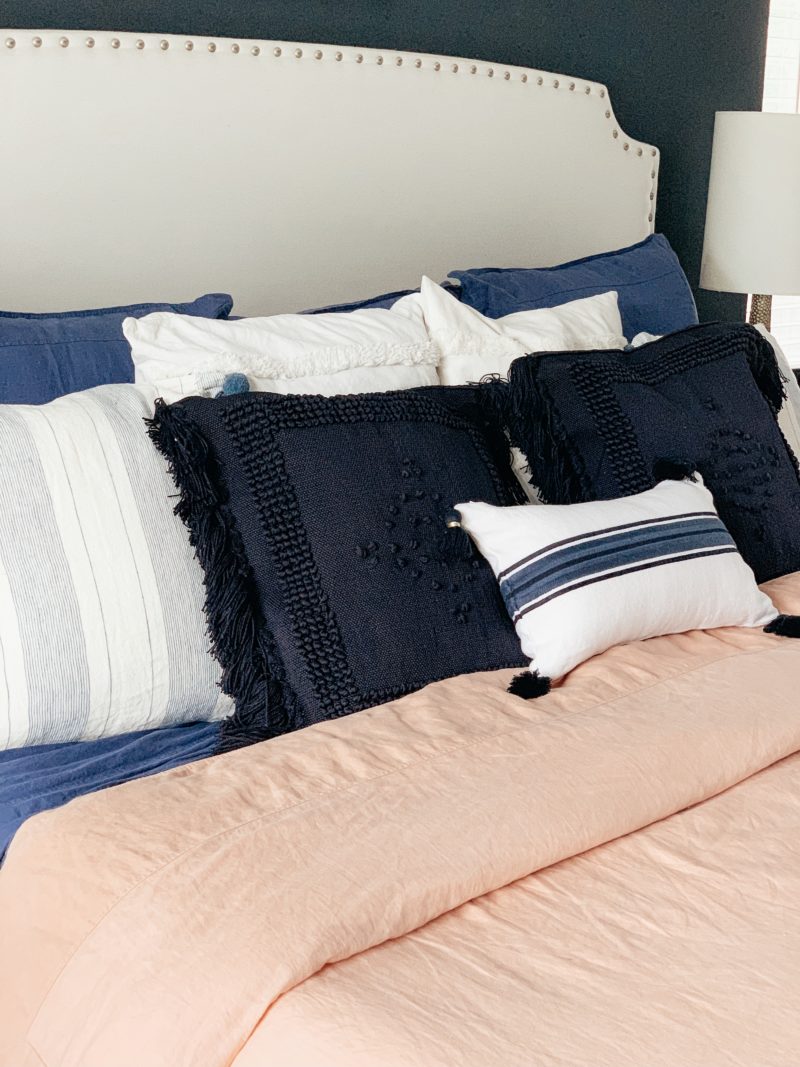 Blush and Navy bedroom