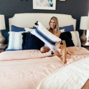 Blush and Navy bedroom